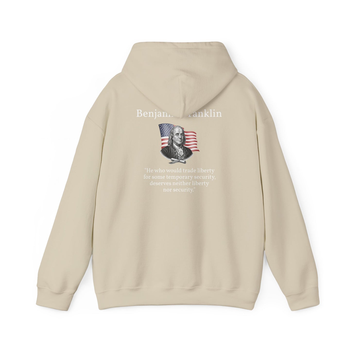 Hoodie – Benjamin Franklin "Liberty & Security" Quote Patriotic Pullover
